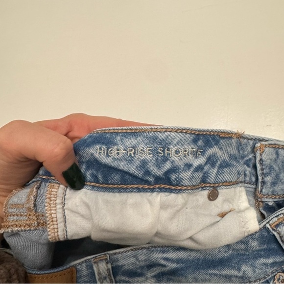 American eagle high rise shortie denim shorts size 10 - Picture 3 of 8